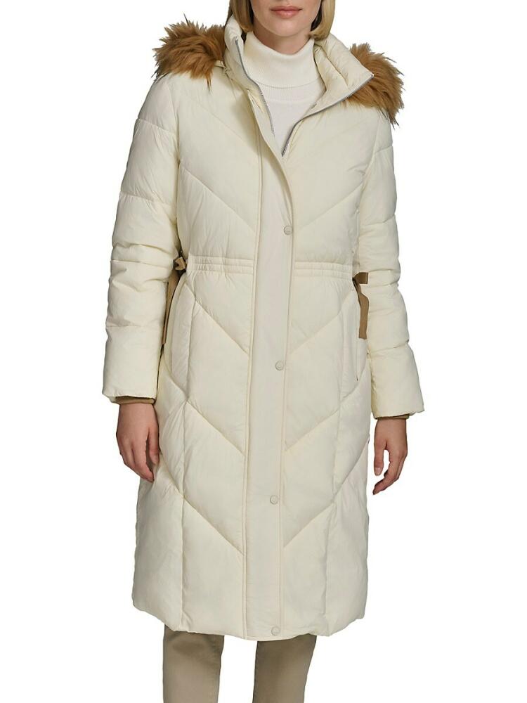 Andrew Marc Women's Lennox Faux Fur Hooded Puffer Parka - Linen Cover