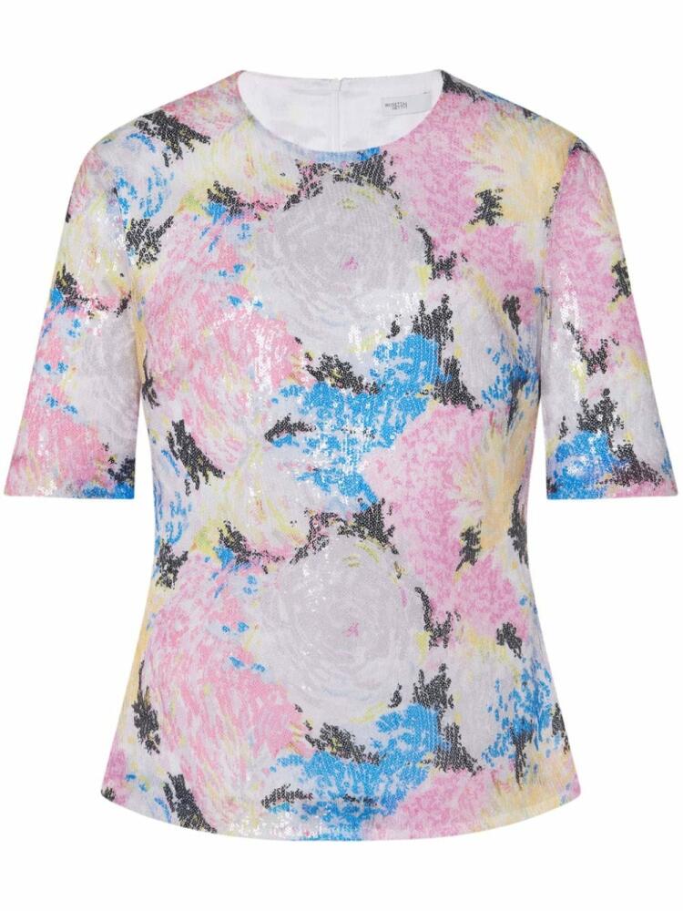 Rosetta Getty floral-print sequin-embellished T-shirt - Pink Cover