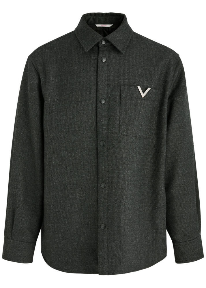 Valentino Padded Wool Overshirt - Black And White Cover