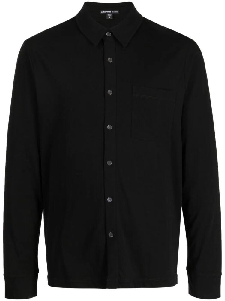 James Perse spread-collar jersey shirt - Black Cover