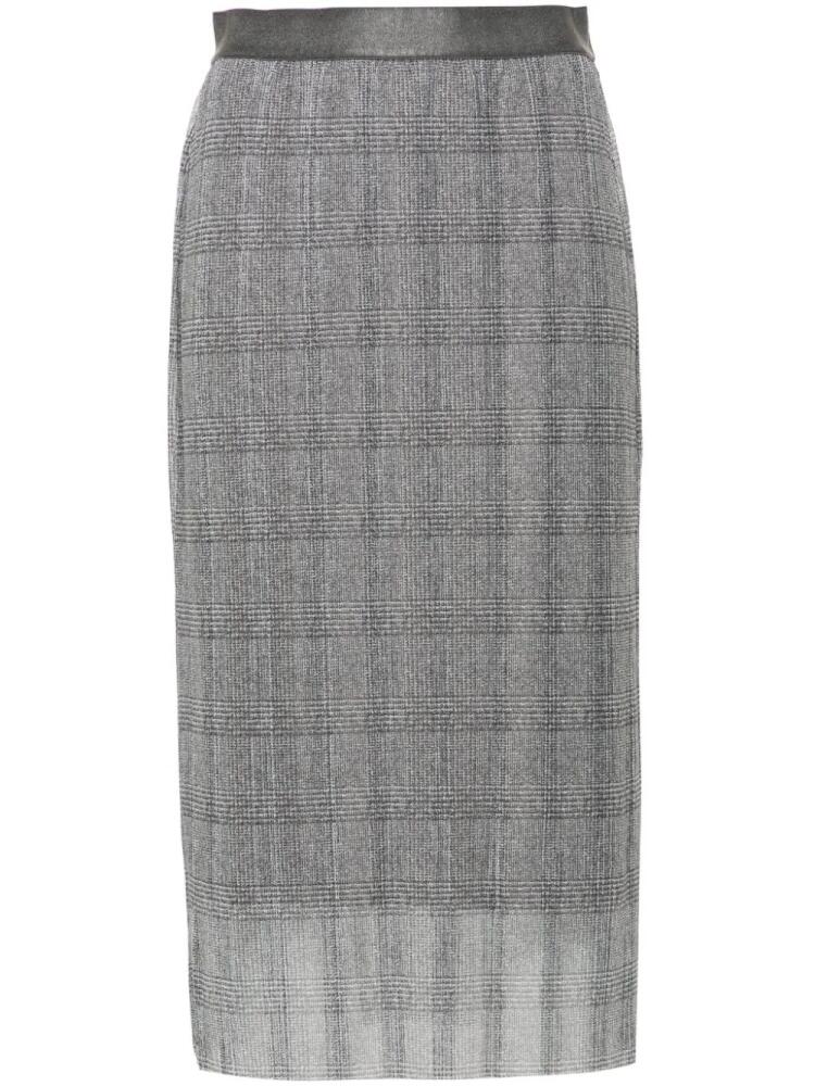 BOSS check-pattern midi skirt - Grey Cover