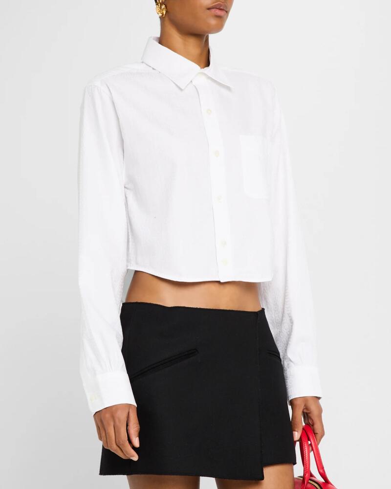 Marc Jacobs Logo-Jacquard Crop Button-Down Femme Shirt Cover