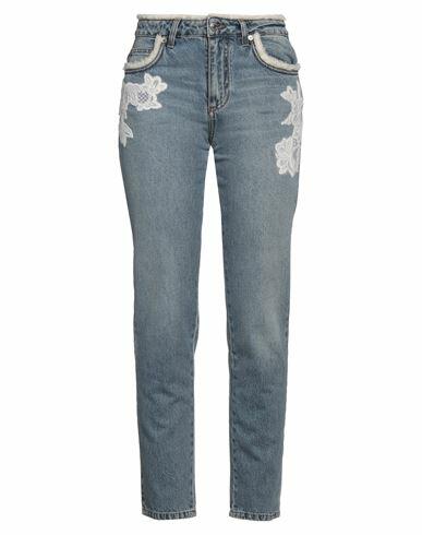 Ermanno Firenze Woman Jeans Blue Cotton, Polyester, Mohair wool, Acrylic, Polyamide Cover