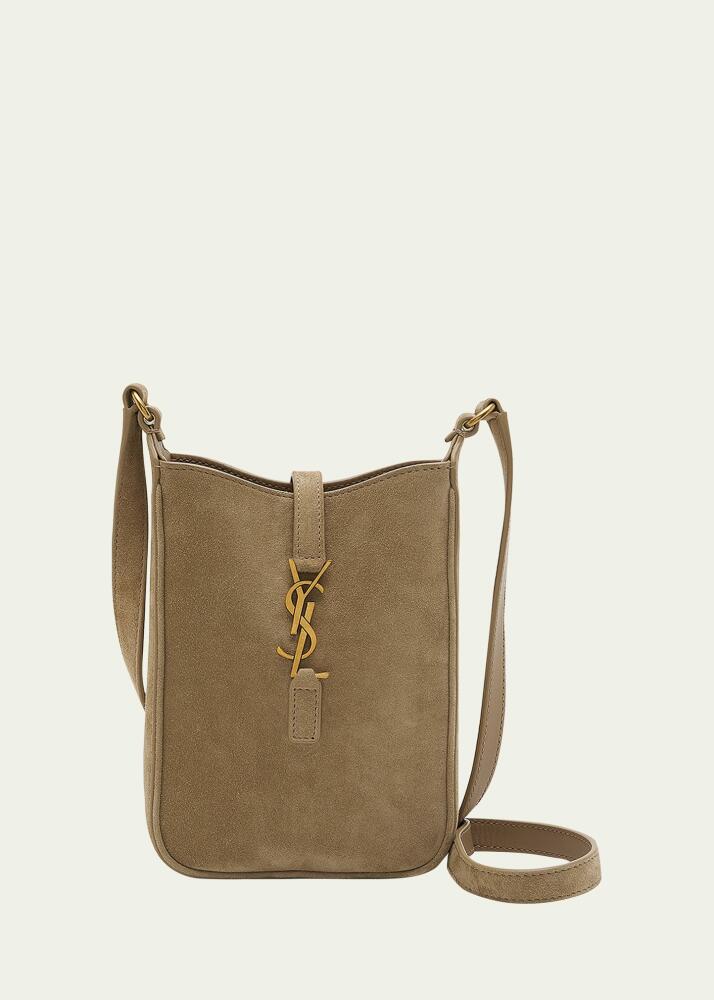 Saint Laurent Le 5 A 7 Mini YSL Vertical Bucket Bag in Suede Cover