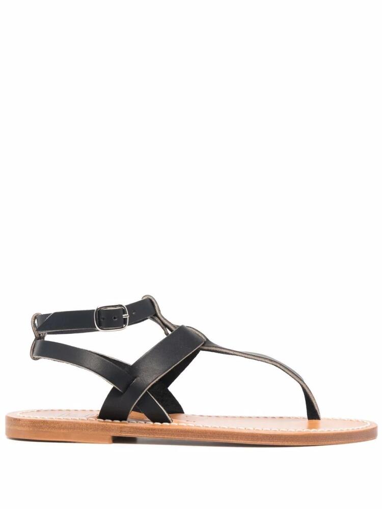 K. Jacques Kepri flat leather sandals - Black Cover