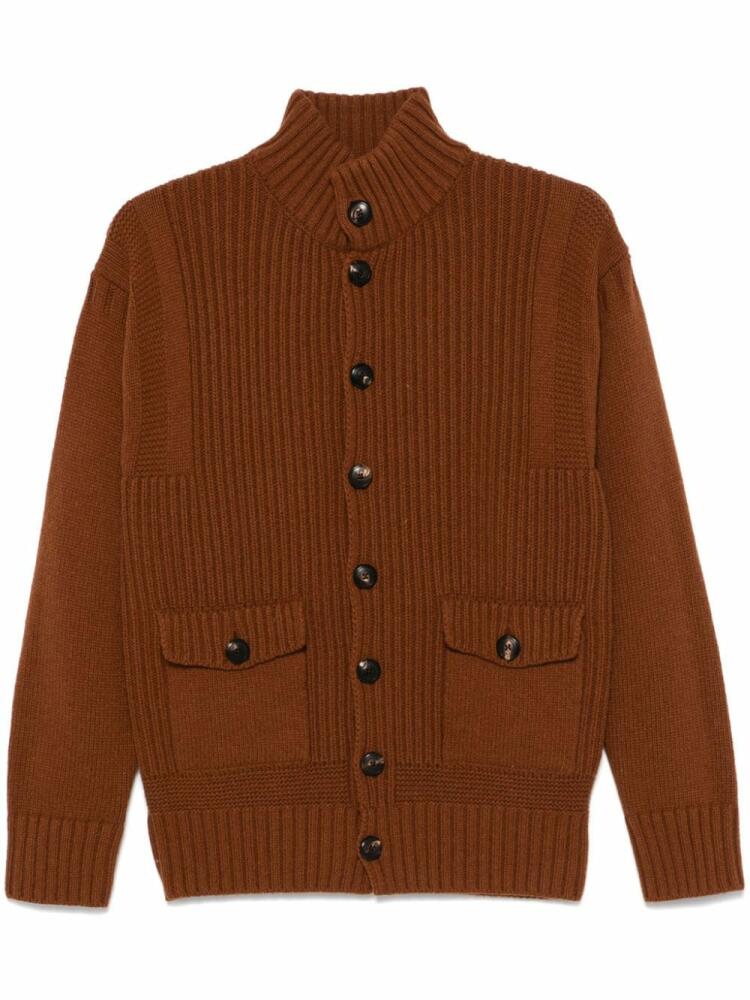 Doppiaa ribbed-knit cardigan - Brown Cover