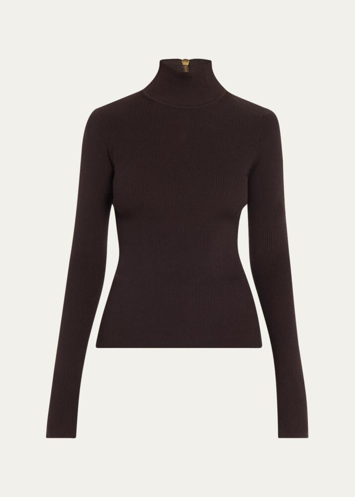 Michael Kors Collection Long-Sleeve Ribbed Turtleneck Sweater Cover