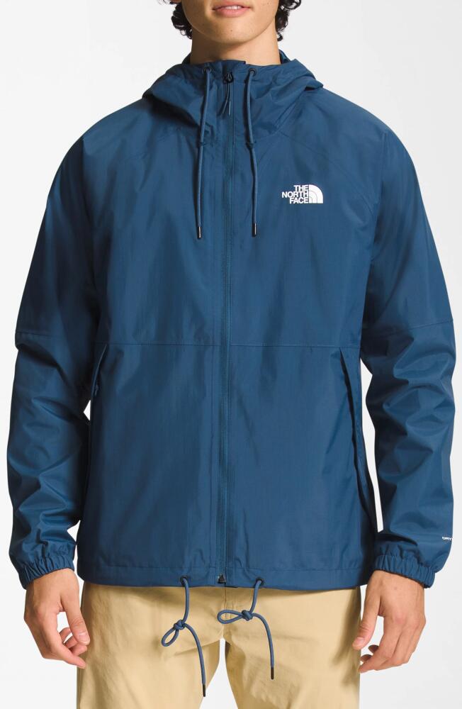 The North Face Antora Waterproof Hooded Rain Jacket in Shady Blue-Npf Cover