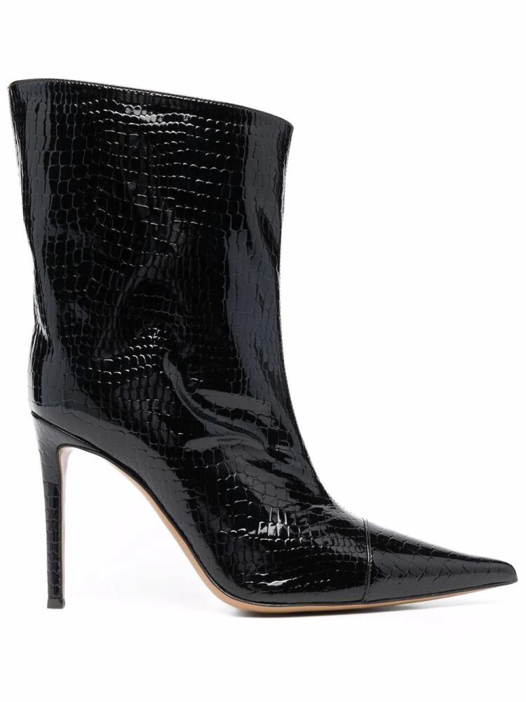 Alexandre Vauthier crocodile-effect 100mm ankle boots - Black Cover