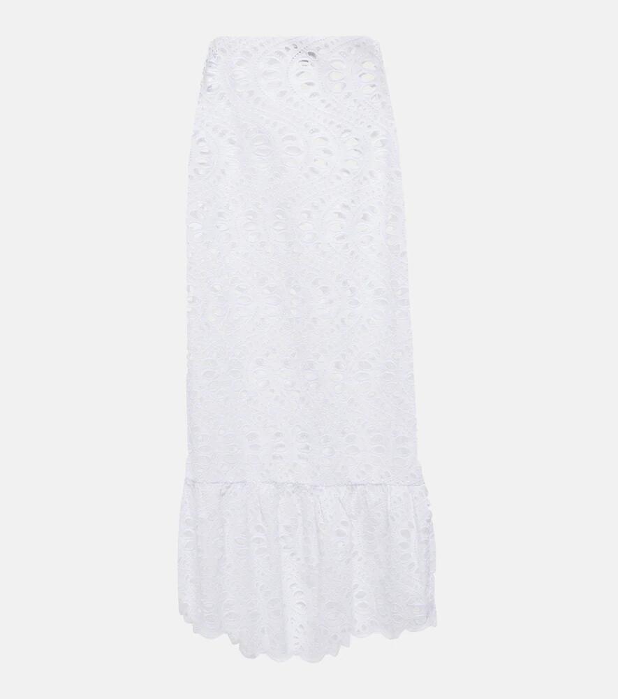 Giambattista Valli Broderie anglaise cotton midi skirt Cover