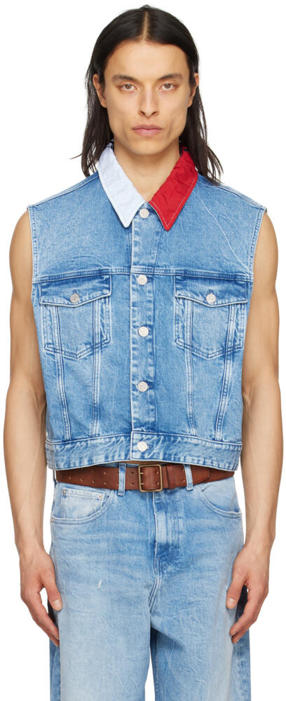 Tommy Jeans Blue Sleeveless Denim Jacket Cover