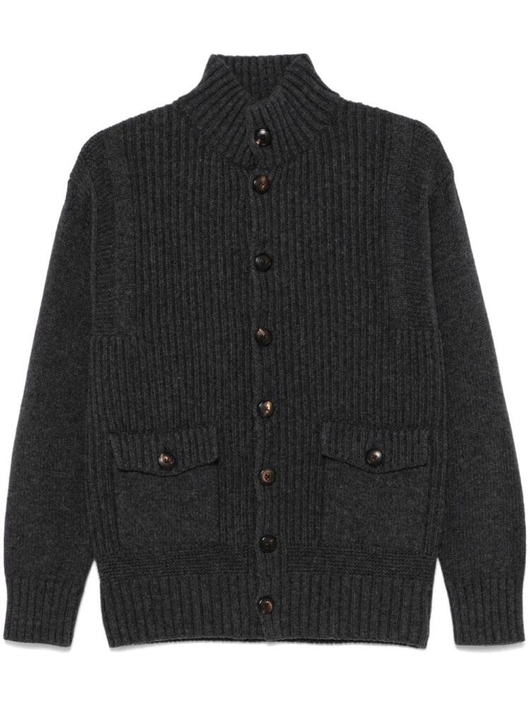 Doppiaa ribbed-knit cardigan - Grey Cover