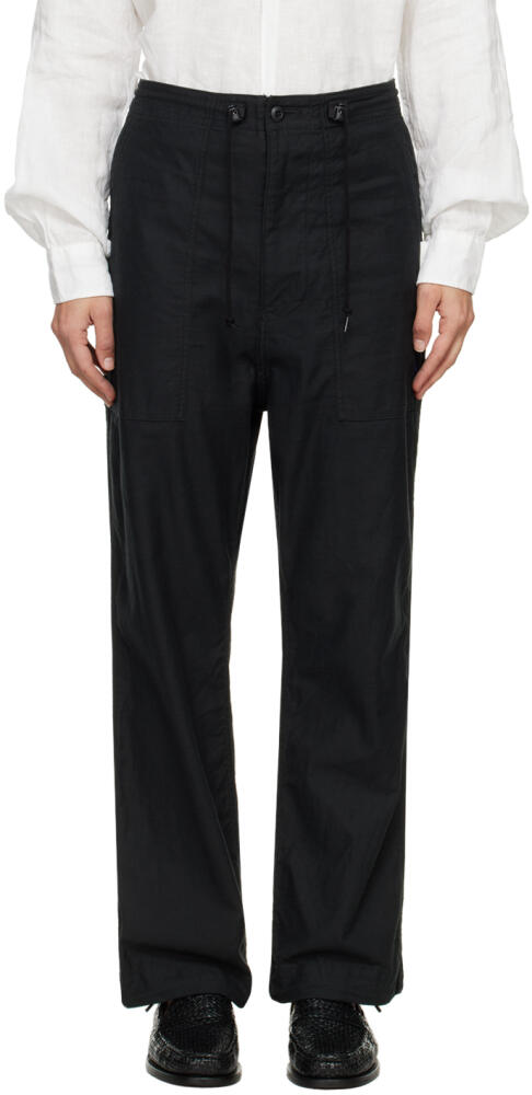 NEEDLES Black String Fatigue Trousers Cover