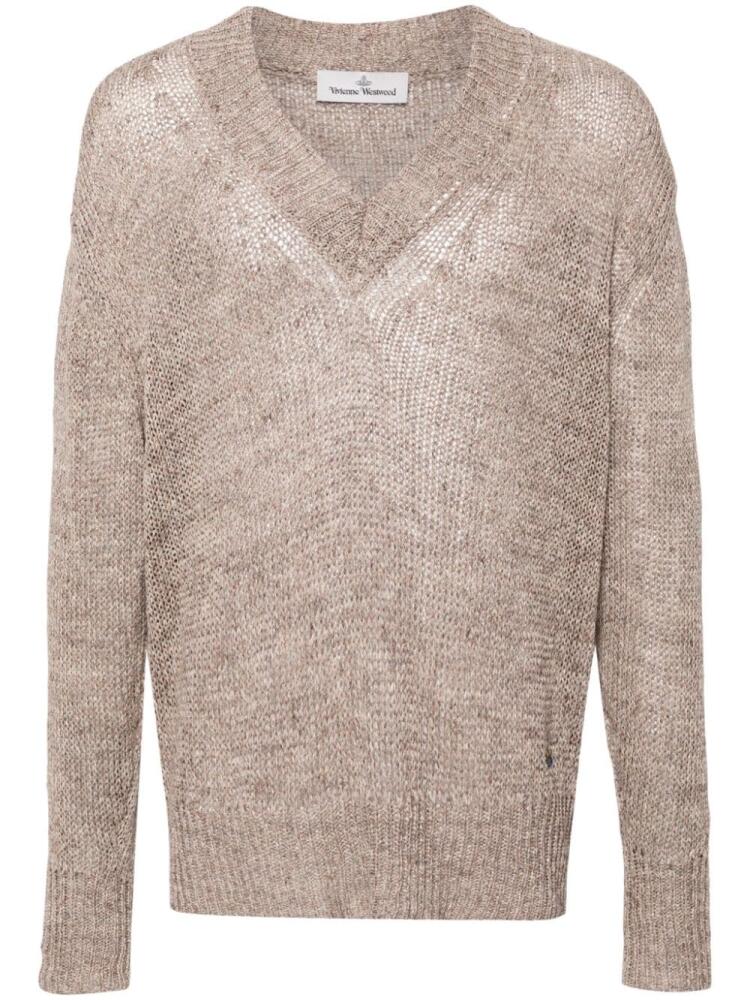 Vivienne Westwood Orb-embroidered linen jumper - Neutrals Cover