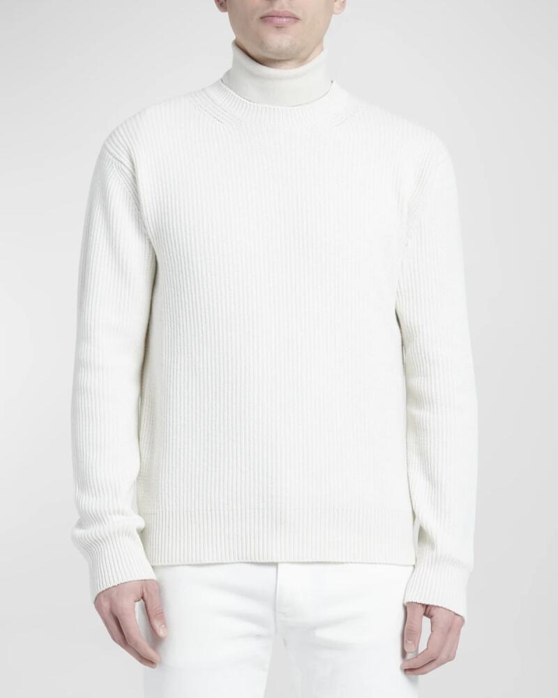 ZEGNA Men's Cashmere Rib Crewneck Sweater Cover