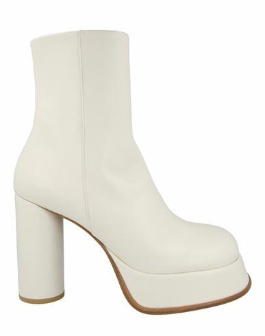 Ambush Square-toe Leather Platform Boots Woman Ankle boots White Calfskin Cover