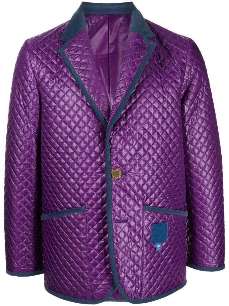 Fumito Ganryu quilted single-breasted blazer - Purple Cover