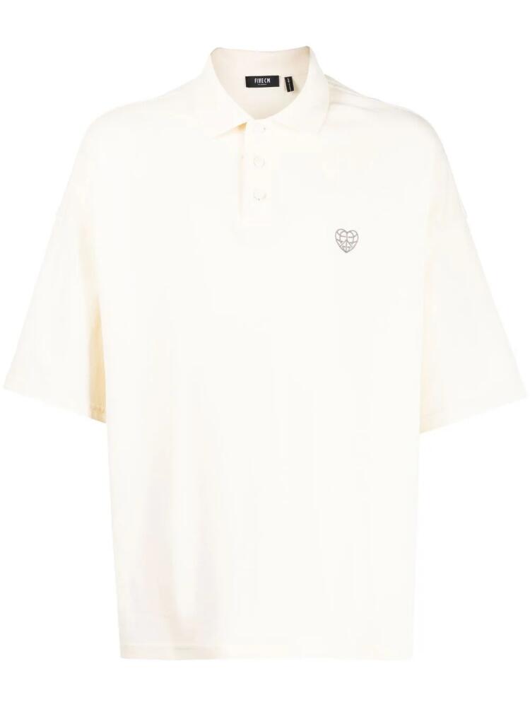 FIVE CM embroidered logo polo shirt - White Cover