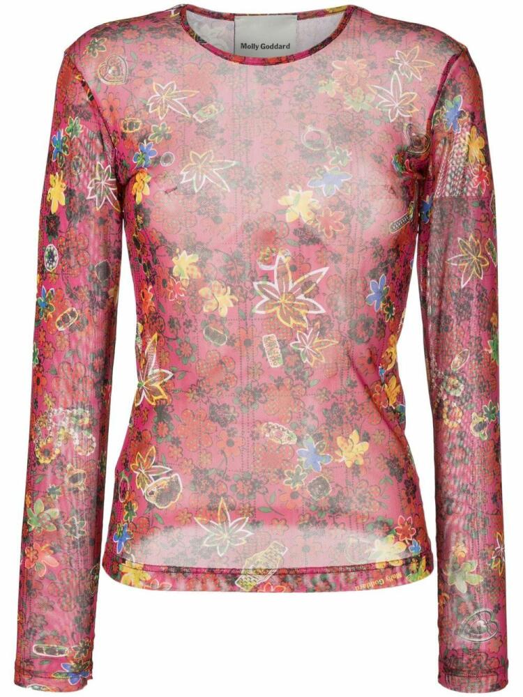 Molly Goddard floral-print mesh top - Multicolour Cover