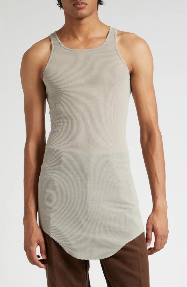 Rick Owens Rib Long Tank in Pearl Cover