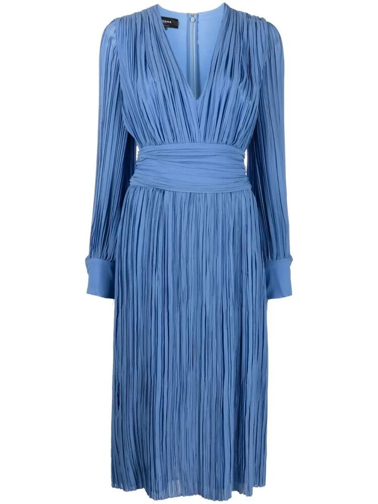 Rochas plissé-detail midi dress - Blue Cover