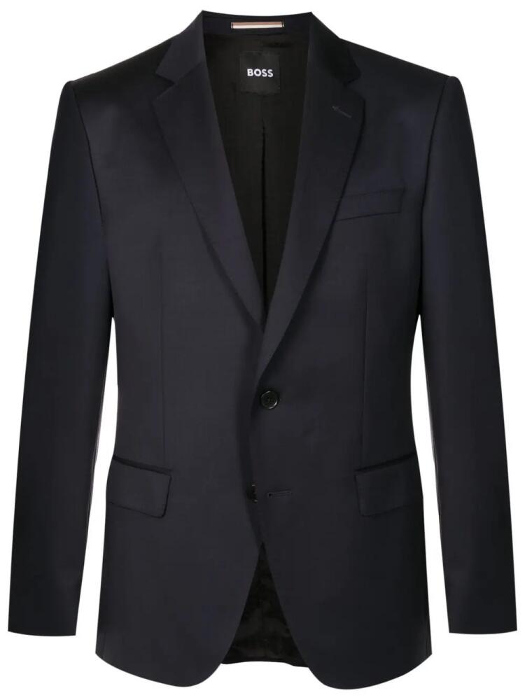 BOSS single-breasted fitted blazer - Blue Cover