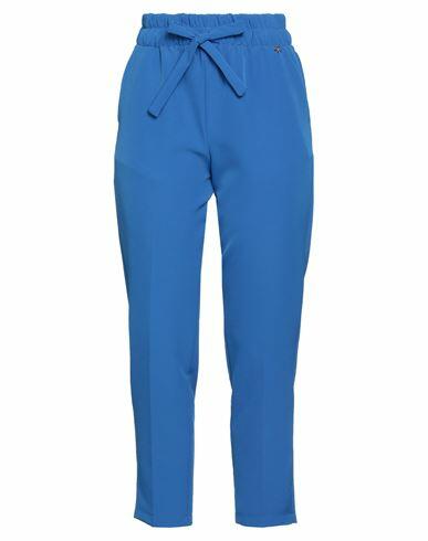 Souvenir Woman Pants Bright blue Polyester, Elastane Cover