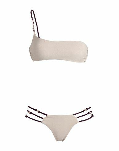 Miss Bikini Luxe Woman Bikini Beige Polyamide, Elastane, Metallic fiber Cover