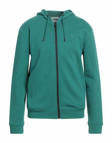 Guess Man Sweatshirt Green Cotton, Polyester Cover