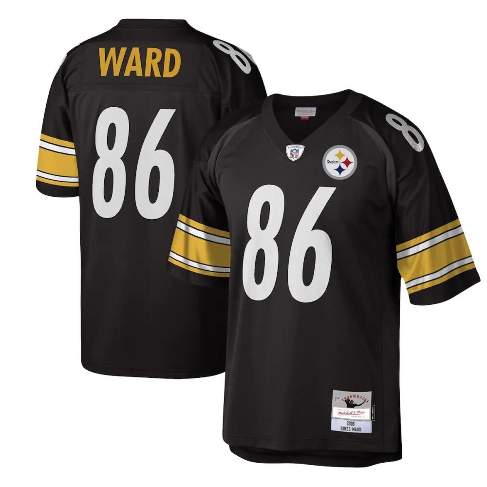 Men's Mitchell & Ness Hines Ward Black Pittsburgh Steelers Legacy Replica Jersey Cover