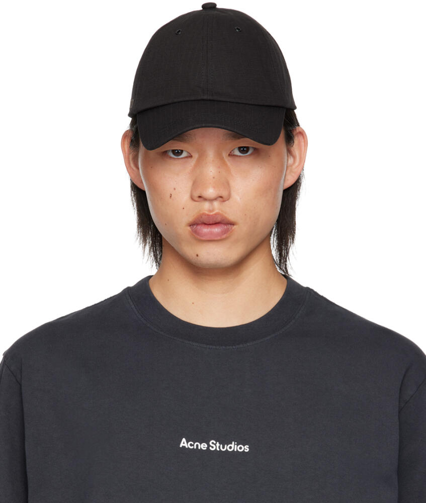 Acne Studios Black Cotton Ripstop Cap Cover