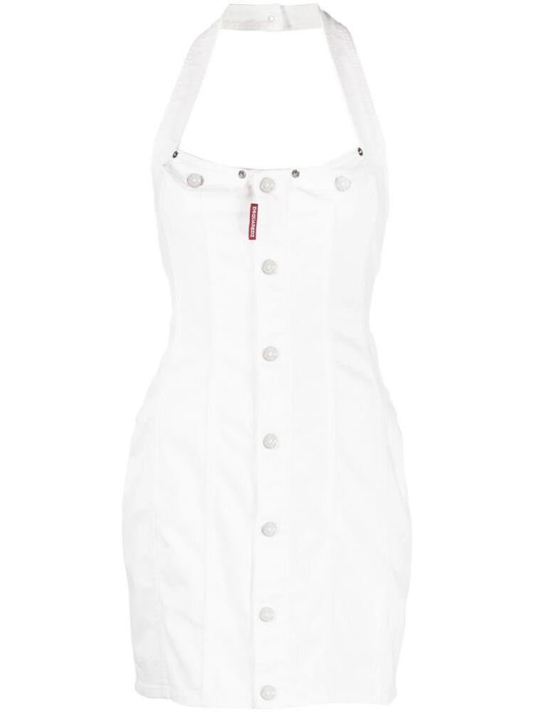 DSQUARED2 halterneck denim dress - White Cover