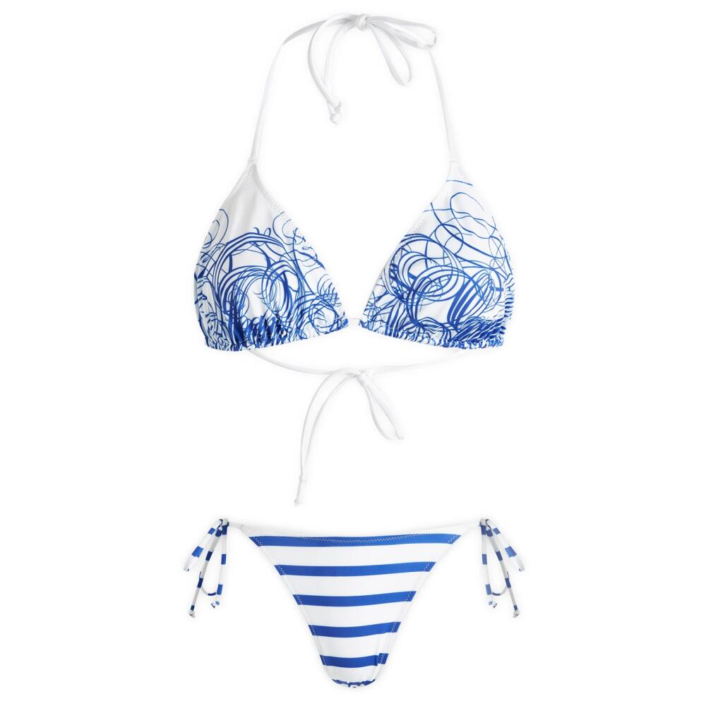 Jean Paul Gaultier Women's Logo Bikini in White/Navy Cover