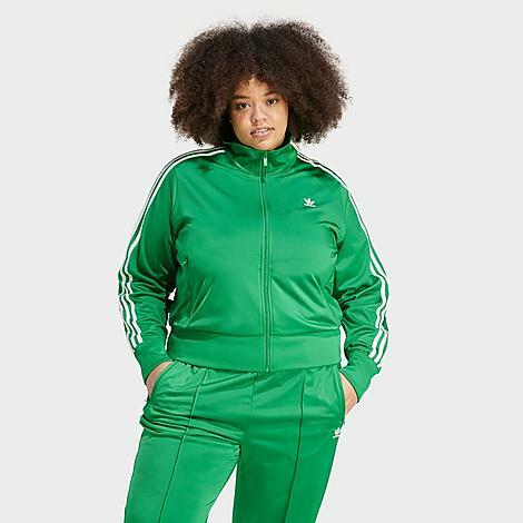 Adidas Women's adicolor Classics Primeblue Firebird Track Top Jacket (Plus Size) in Green/Green Cover