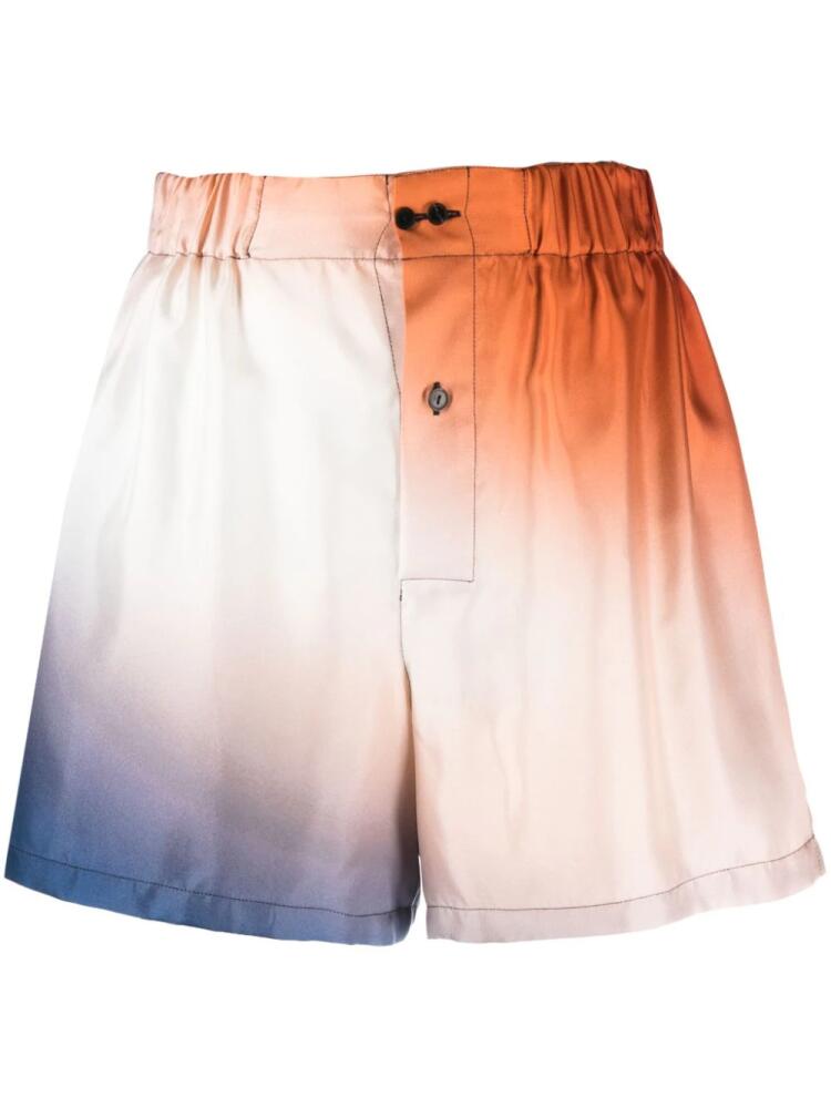 Gauchère gradient-effect elasticated-waist shorts - Orange Cover