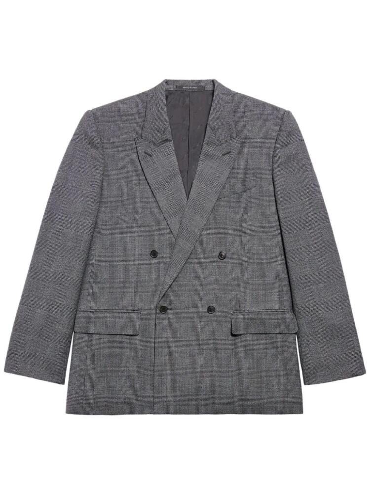 Balenciaga checked double-breasted blazer - Grey Cover