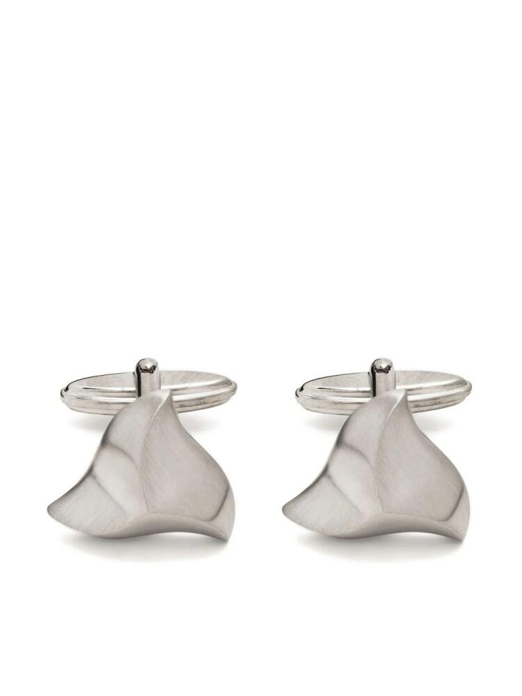 Lanvin polished hammered-finish cufflinks - Silver Cover