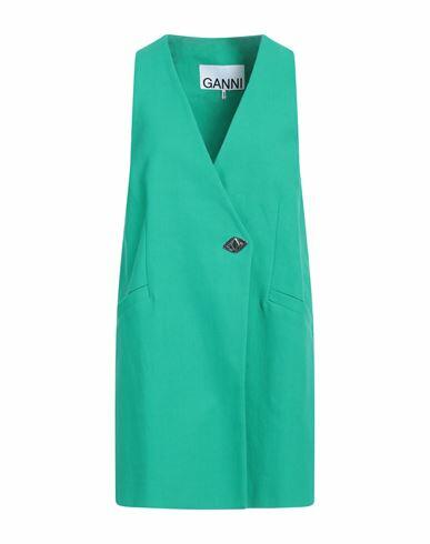 Ganni Woman Tailored Vest Green Organic cotton Cover