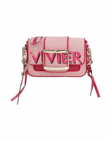 Roger Vivier Woman Cross-body bag Red Textile fibers, Soft Leather Cover