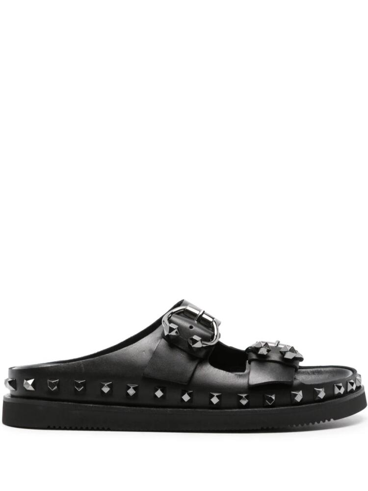 Ash studded leather slides - Black Cover