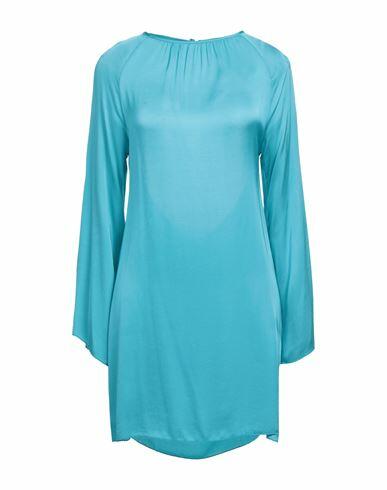 Berna Woman Mini dress Azure Viscose Cover