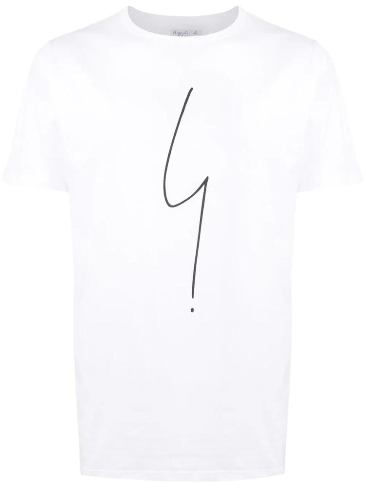 agnès b. Coulos scribble print T-shirt - White Cover