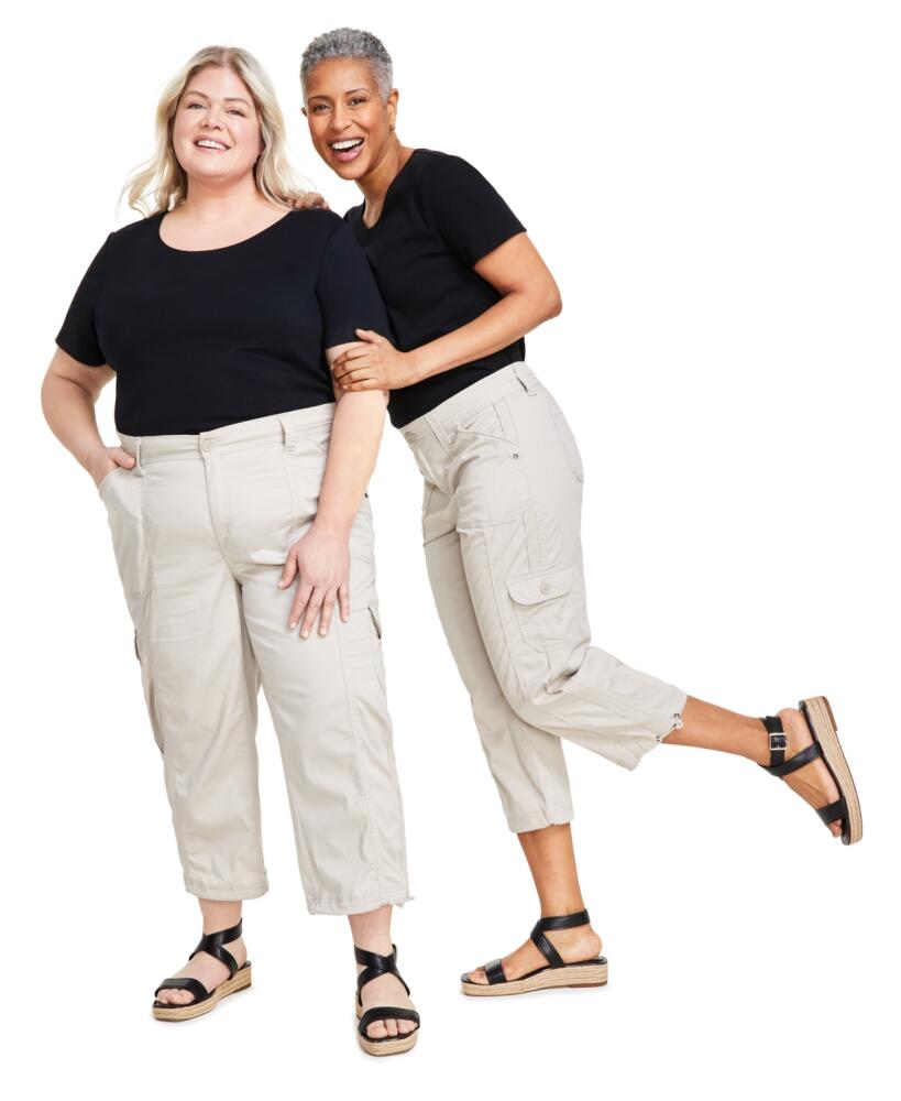 Style & Co Plus Cargo Capri Pants, Created for Macy's - Stonewall Cover