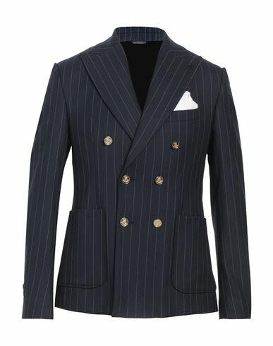 Daniele Alessandrini Man Blazer Midnight blue Polyester, Viscose, Elastane Cover