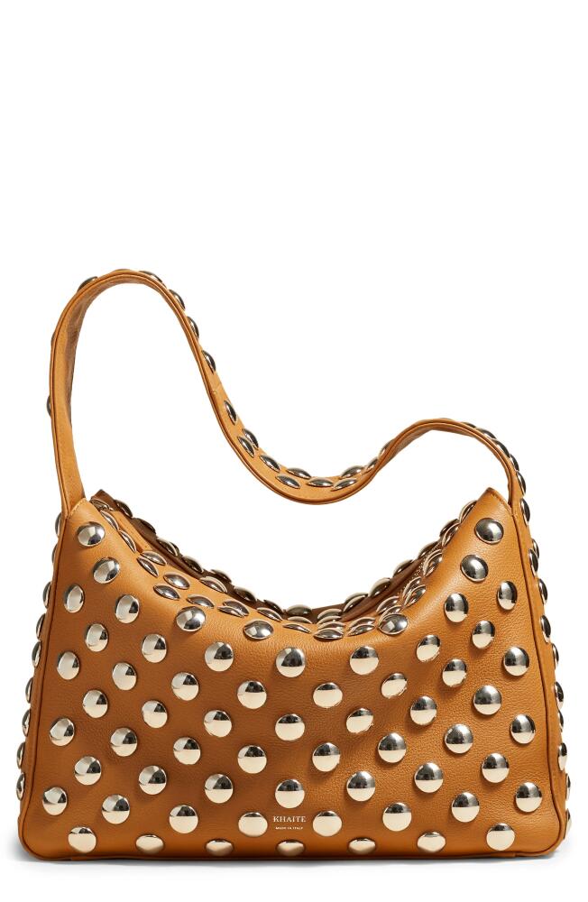 Khaite Elena Stud Detail Shoulder Bag in Nougat Cover