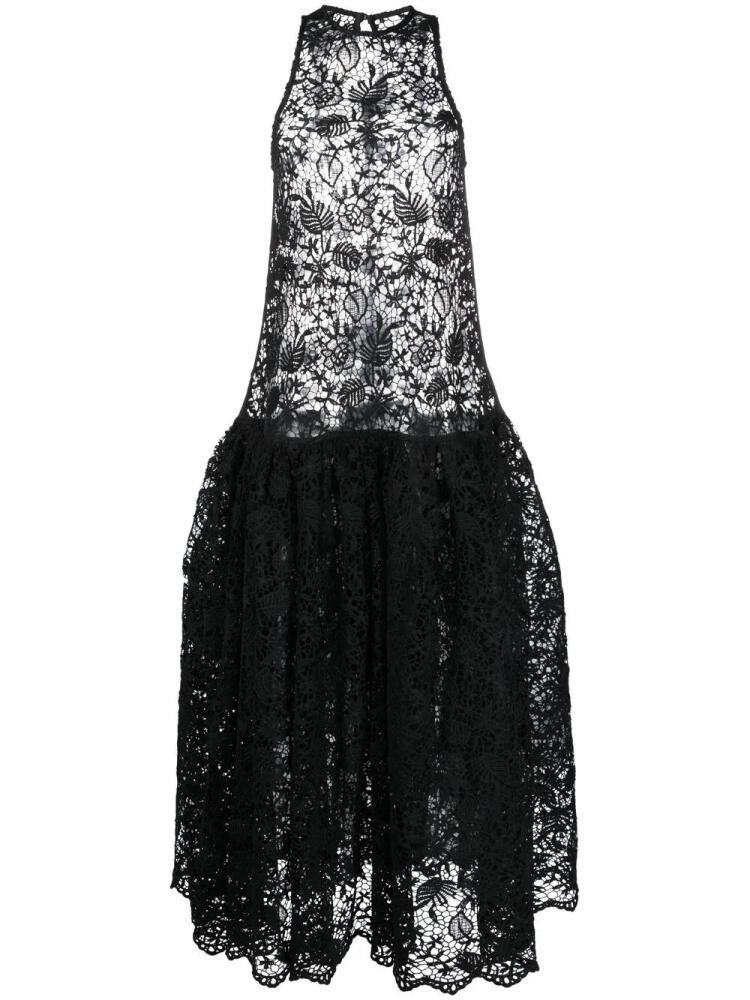 Ioana Ciolacu sheer pattern-lace gown - Black Cover