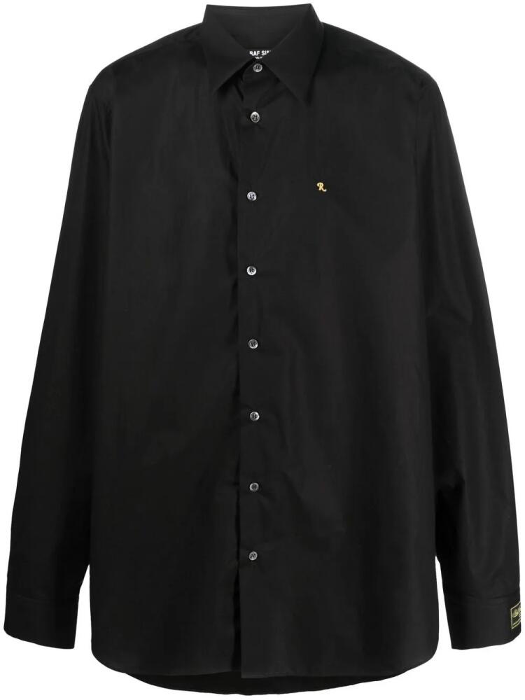 Raf Simons logo-embroidered long-sleeve shirt - Black Cover