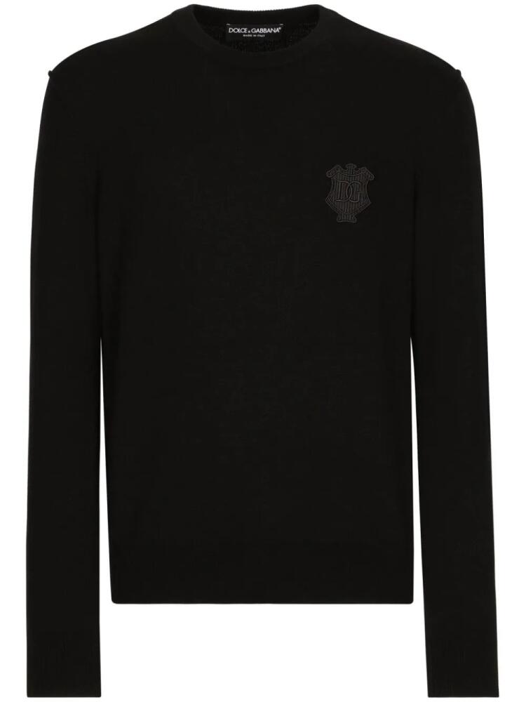 Dolce & Gabbana logo-patch cashmere jumper - Black Cover