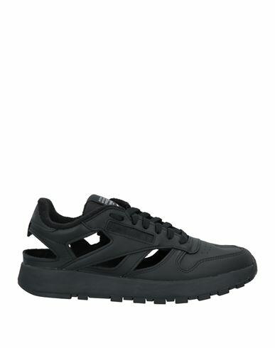 Maison Margiela X Reebok Man Sneakers Black Soft Leather, Textile fibers Cover