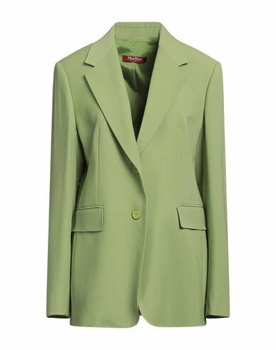 Max Mara Studio Woman Blazer Light green Virgin Wool Cover